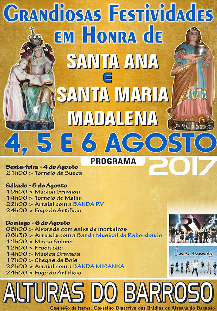 Grandiosas Festividades em Honra de Santa Ana e Santa Maria Madalena